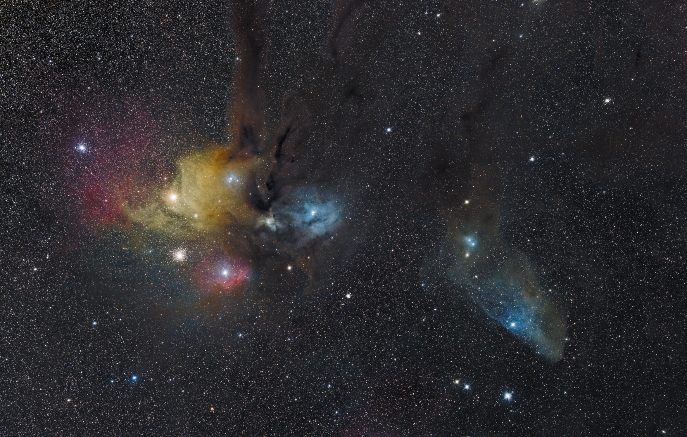 Az Antares-régió, a Kék Lófej-köd és a Rho Ophiuchi