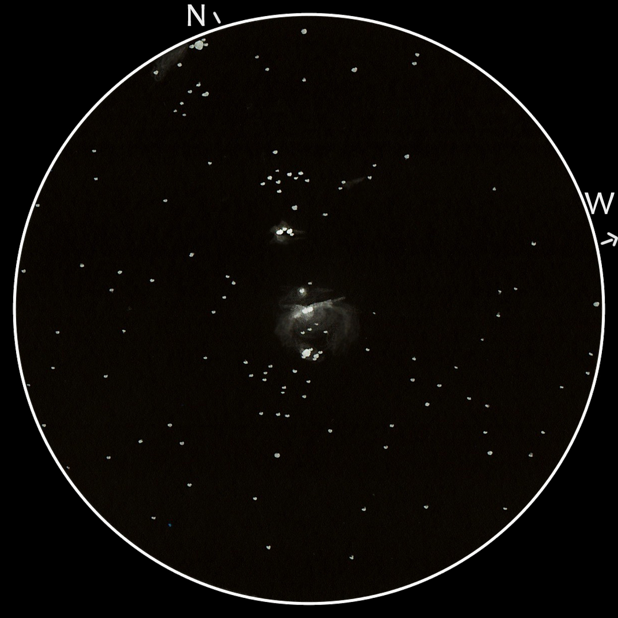 IC 420, IC 434, M42, M43, NGC 1977, NGC 1980, NGC 1981 — Orion-köd