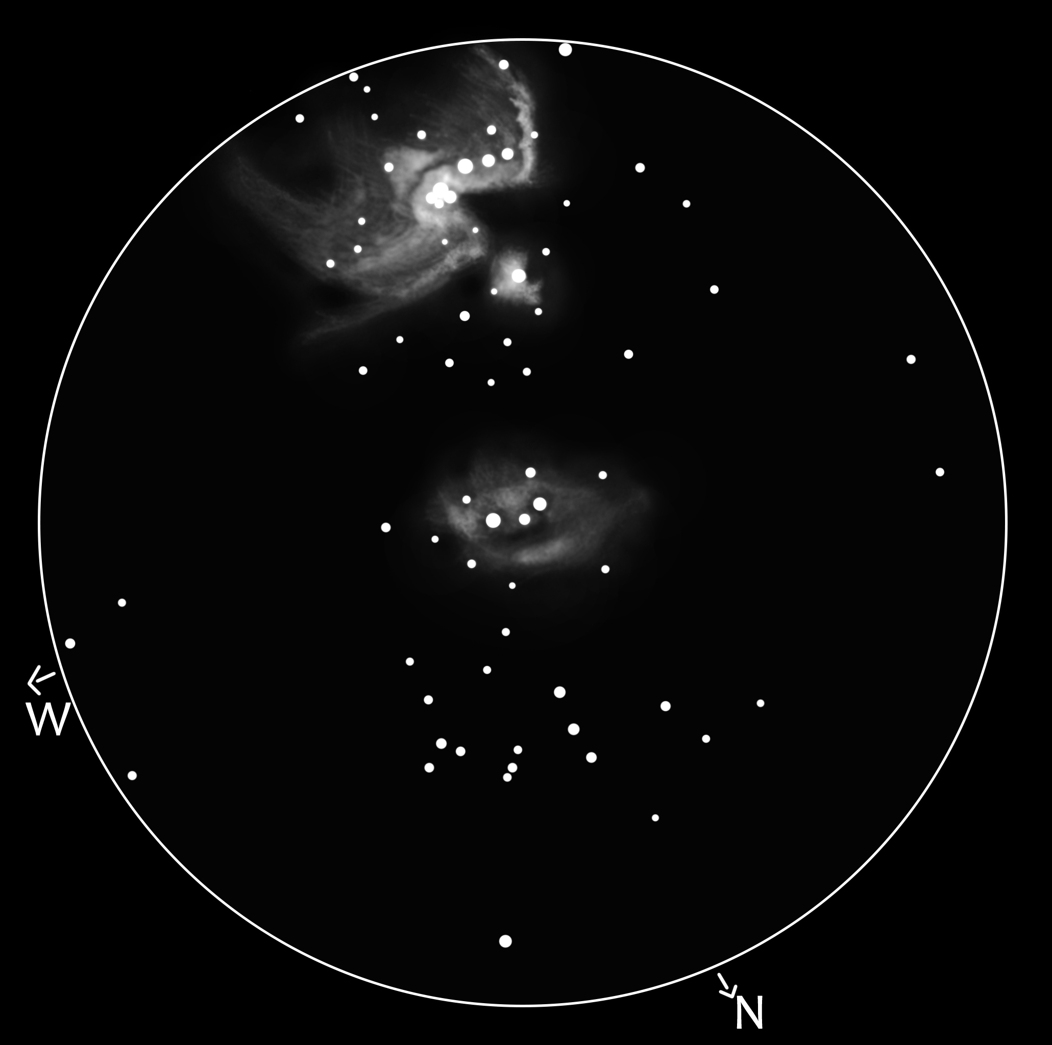 M42, M43, NGC 1973, NGC 1977, NGC 1981