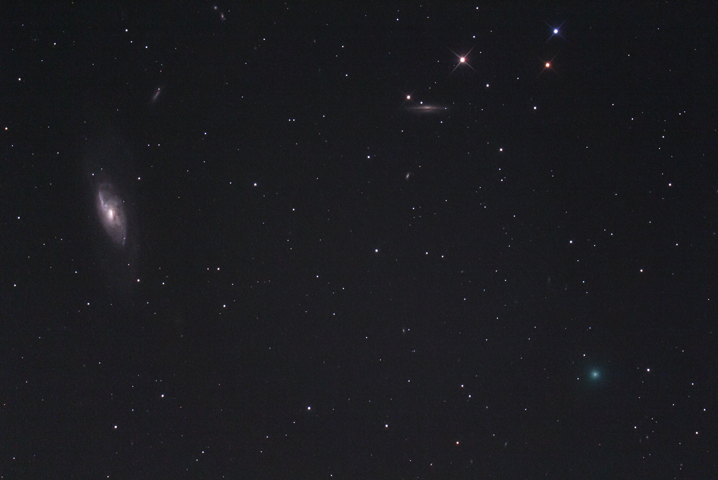 C/2023 H2 Lemmon találkozása M106 galaxisal és társaival.