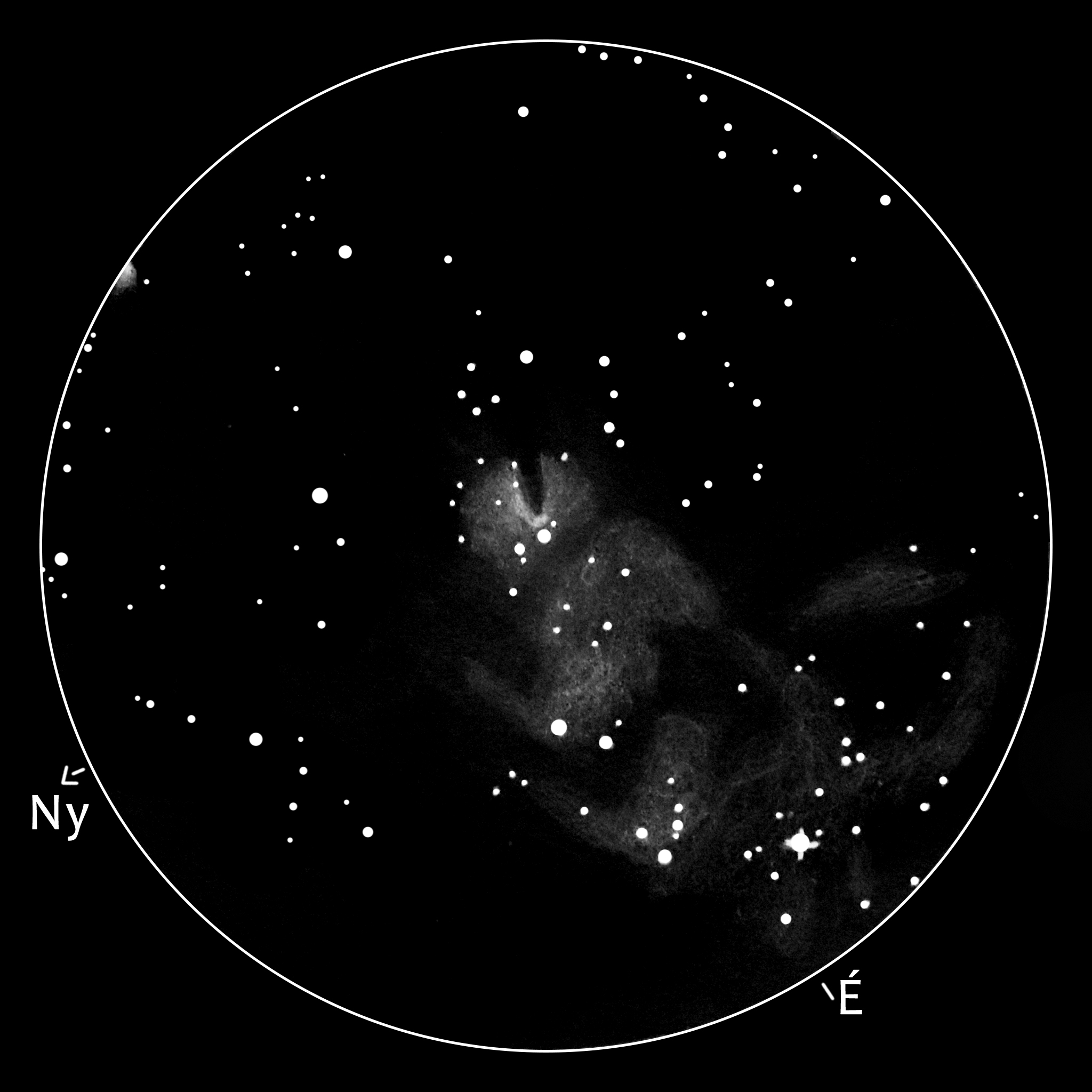 NGC 2261, NGC 2264, LBN 911=Sh2-273 (Sharpless 273), LBN 912, LDN 1613