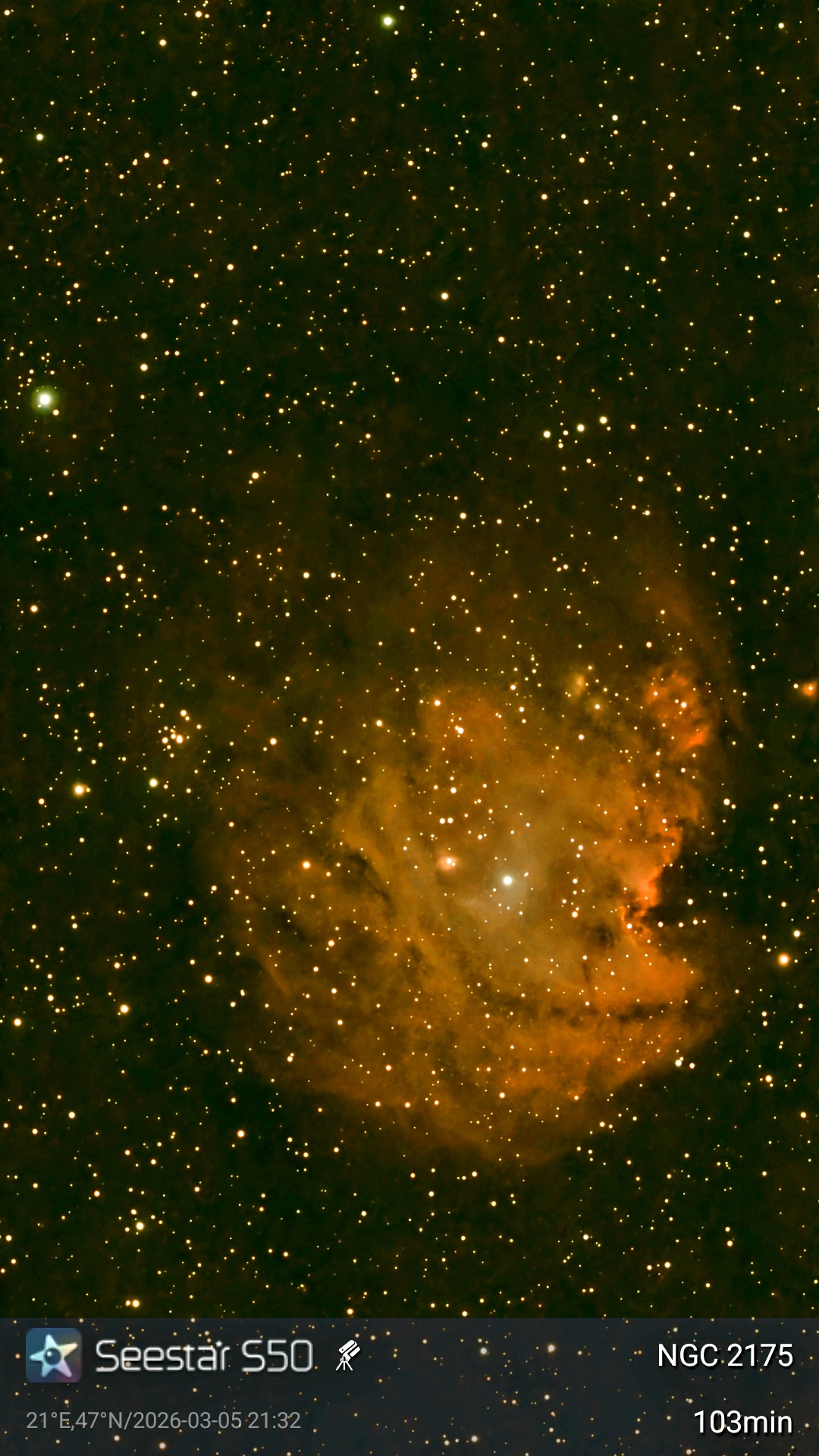 NGC 2174 Majomfej köd